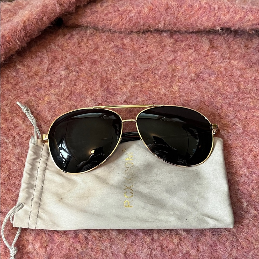 Oxo Black Lens Gold Frame Sunglasses